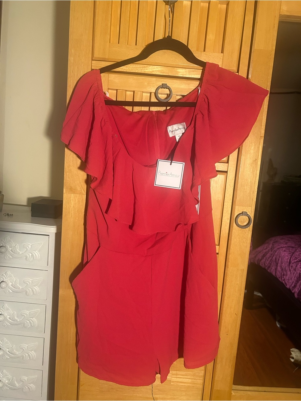 NWT Premier Amour Hot pink Romper Size 10